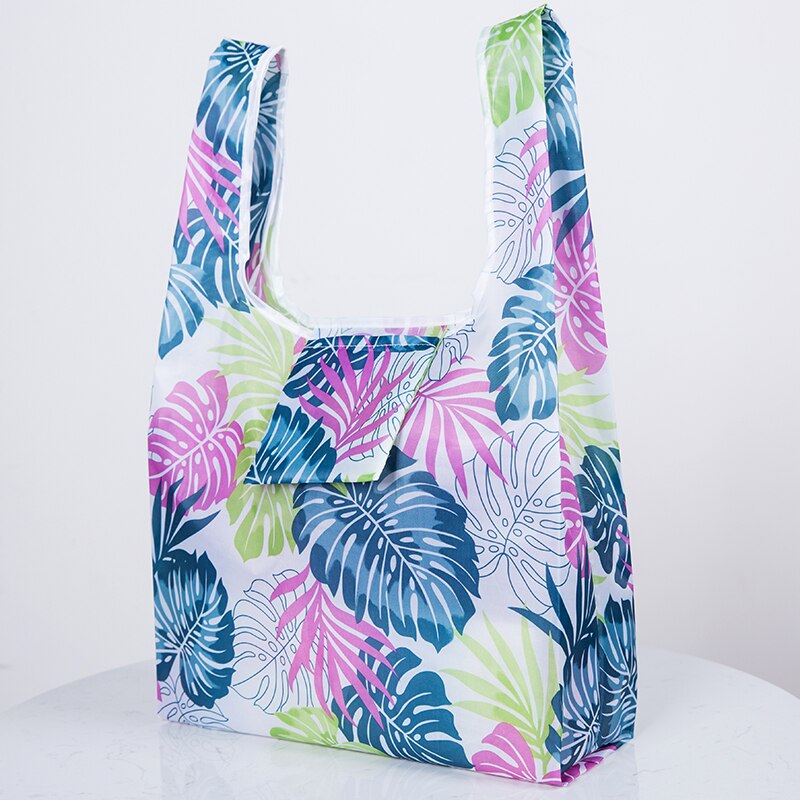Flamingo bag Many Colors polyester Foldable Recycle Shopping Bag Eco Reusable Tote Bag Cartoon Floral Fruit Vegetable Grocery: FB red