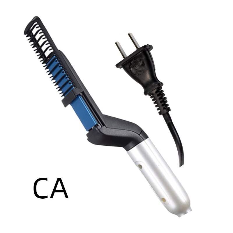 Multifunktionel elektrisk hår kam børste skæg glattejern skæg glatning kam glat hår curler styling værktøj: Ca.