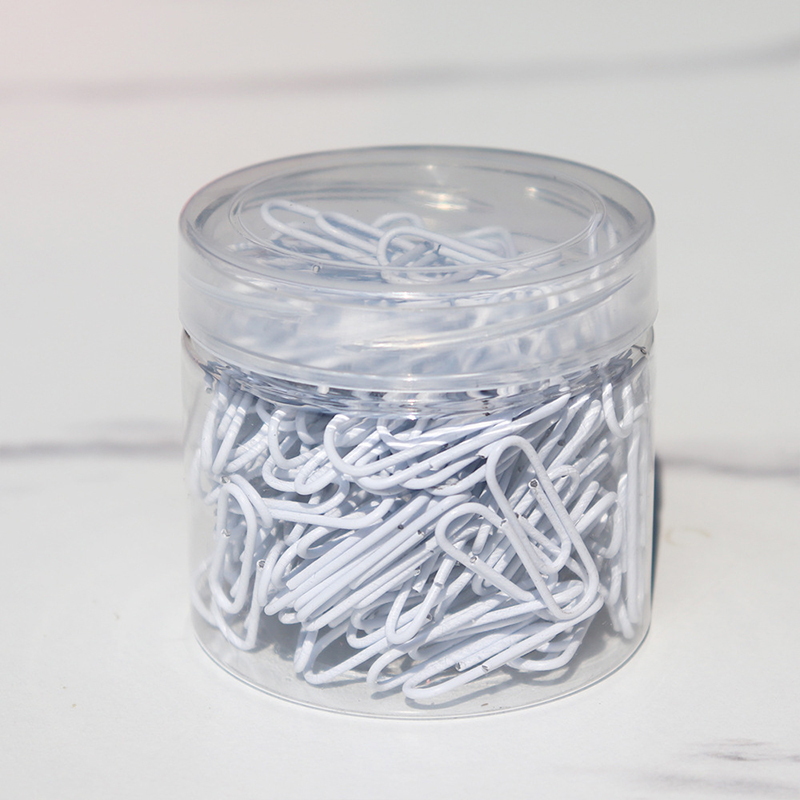 200pcs 28mm Colored Metal Paper Clip Bookmark Office Stationery Cartoon Anti Rust Pin Return Type Needle: Blue