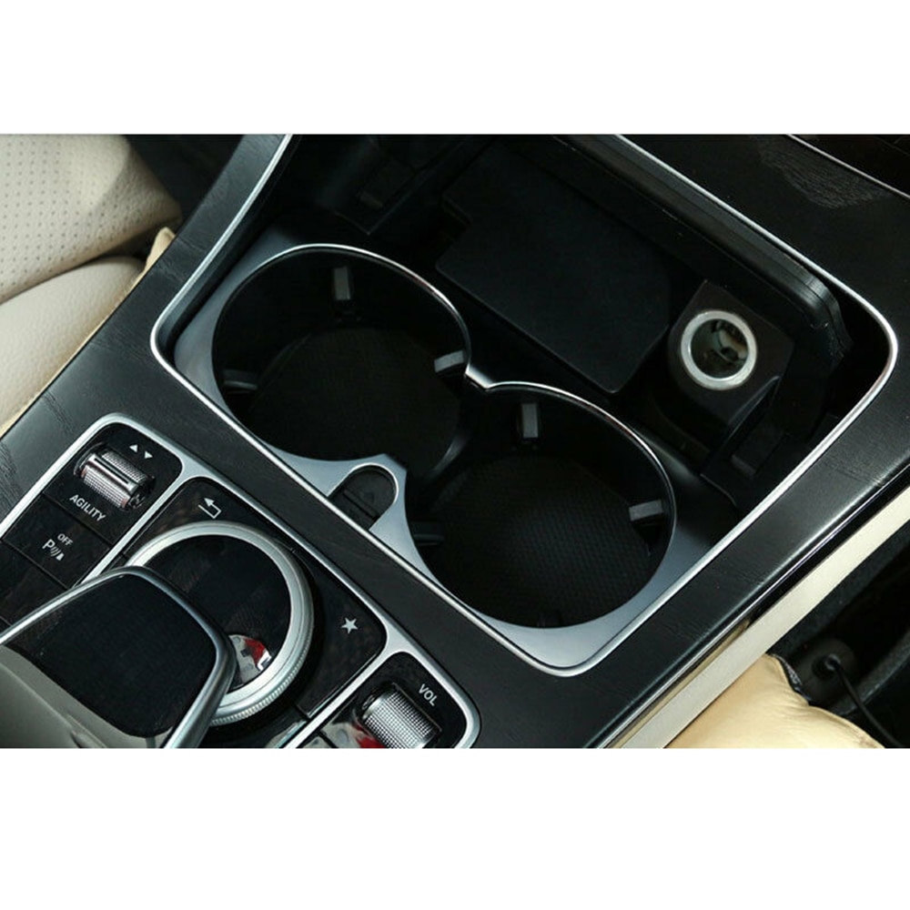 Rustproof Cup Holder trim Cover Sticker For Mercedes Benz C E GLC Class W205 W213 Cup Holder Cover Trim Center Console Accessor