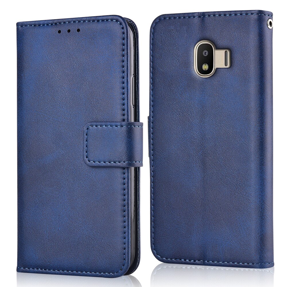 Op Galaxy J4 Wallet Case Voor Samsung Galaxy J4 J400 J400F SM-J400F Cover Phone Bag Voor Samsung Galaxy j4 Case: niu-Dark Blue