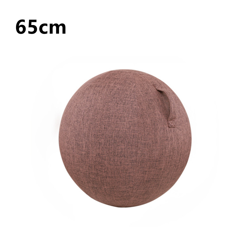 Capa de bola de yoga pilates sentado bola protetor à prova de poeira slipcover yoga bola capa protetora ginásio treino equilíbrio bola capa: Coffee 65cm Cover