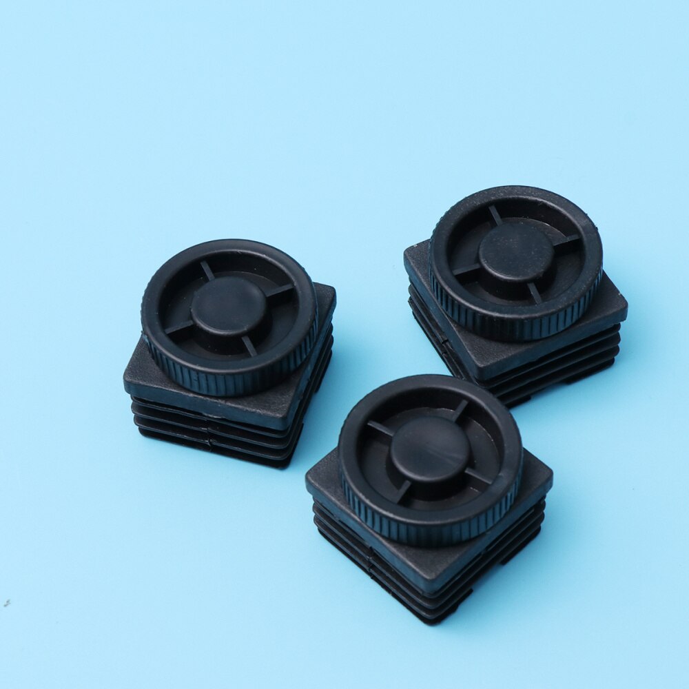 20pcs M8 Square Pipe Plug Furniture Square Foot Mats Tube Cover Pipe Fittings with Nut and Adjustable Feet 35*