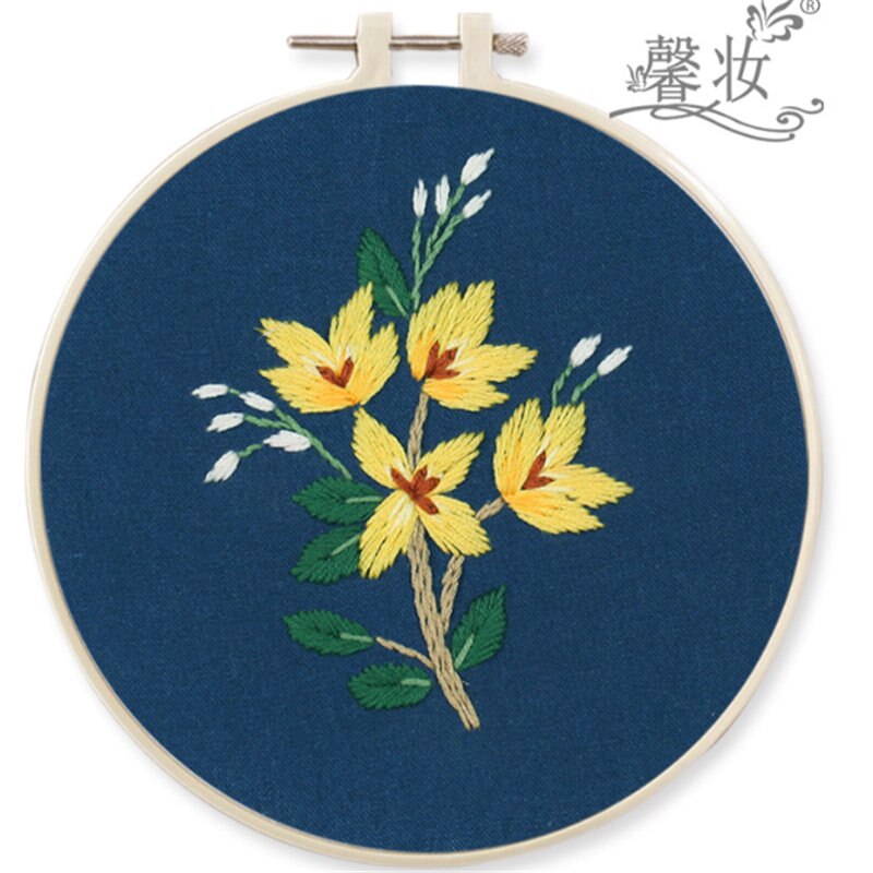 Conjunto de cintas bordadas DIY con flores de estilo europeo para principiantes, Kit de costura de cobertizo bordado, artesanía de punto de cruz, decoración cosida a mano: F