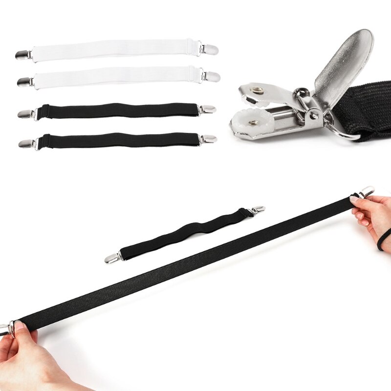 2Pcs Sheet Grippers Straps Fasteners Hold Grips Elastic Clips Gripper Bedspread