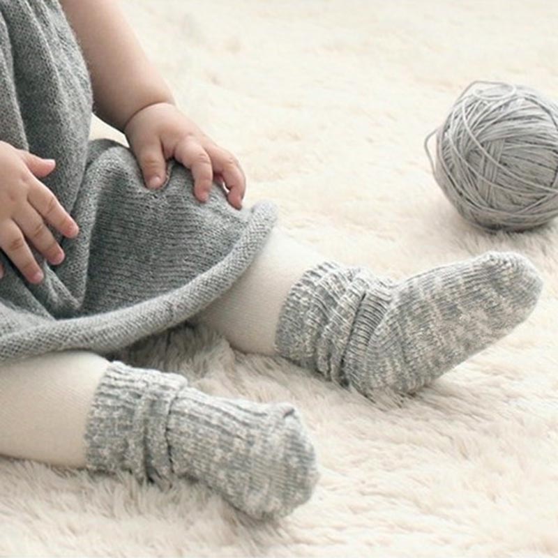 Winter Warme Baby Socken Calcetines Gemischt Farbe Gestrickte Socken Neugeborenen Baby Junge Mädchen Dicke Socken