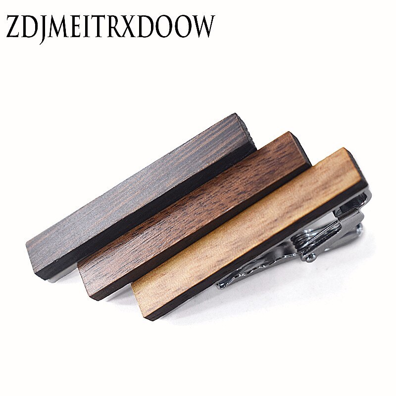 ZDJMEITRXDOO Men Vintage Wood Alloy Copper Metal Necktie Bar Groom Wedding Business Wooden Romantic Neck Tie Clips Pin