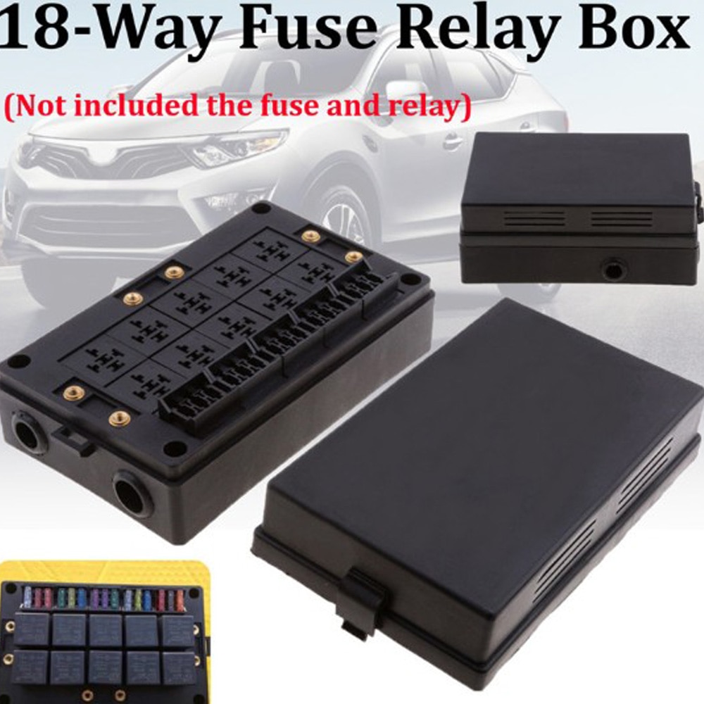 18-way Blade Fuse Holder + 10-way Relay Socket Box Dust-proof Car Truck Marine Brand And