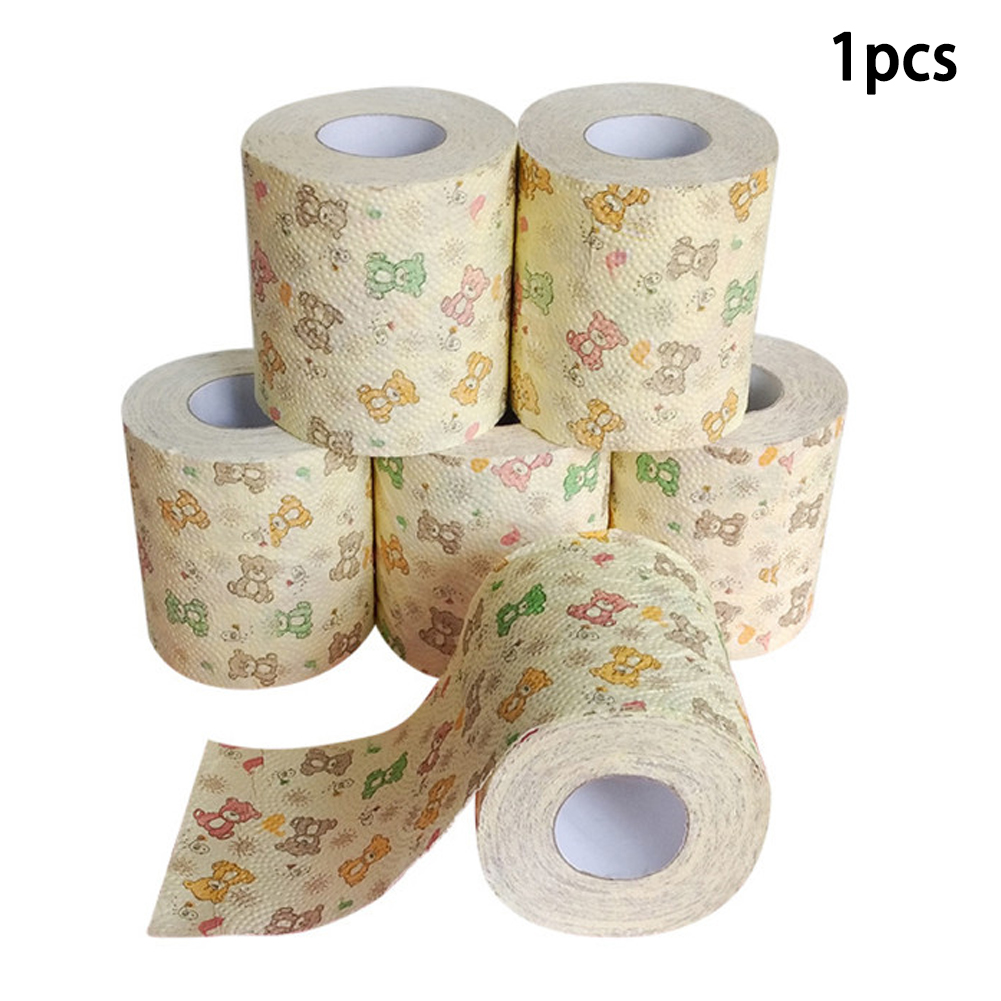 1 Pcs Bear Printing Roll Papieren Handdoek Leuke Cartoon Core Bad Toilet Roll Paper 3-Lagen Tissue Wetable Huishouden toiletpapier