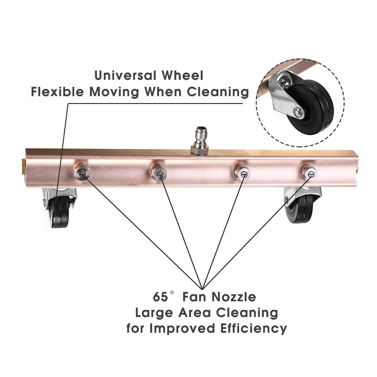 Nettoyeur haute pression sous châssis | Nettoyeur 1/4 pouce, bouchon mâle de voiture nettoyage de train de voiture 4 buse 70cm HD K tige d'extension