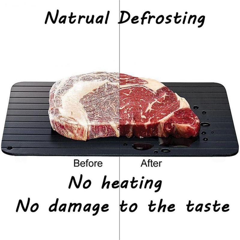 1pc Fast Thawing Plate defrost Tray Metal Plate Defrosting Tray Fast Thawing Frozen Meat Fish Sea Food Kitchen Cook Gadget Tool