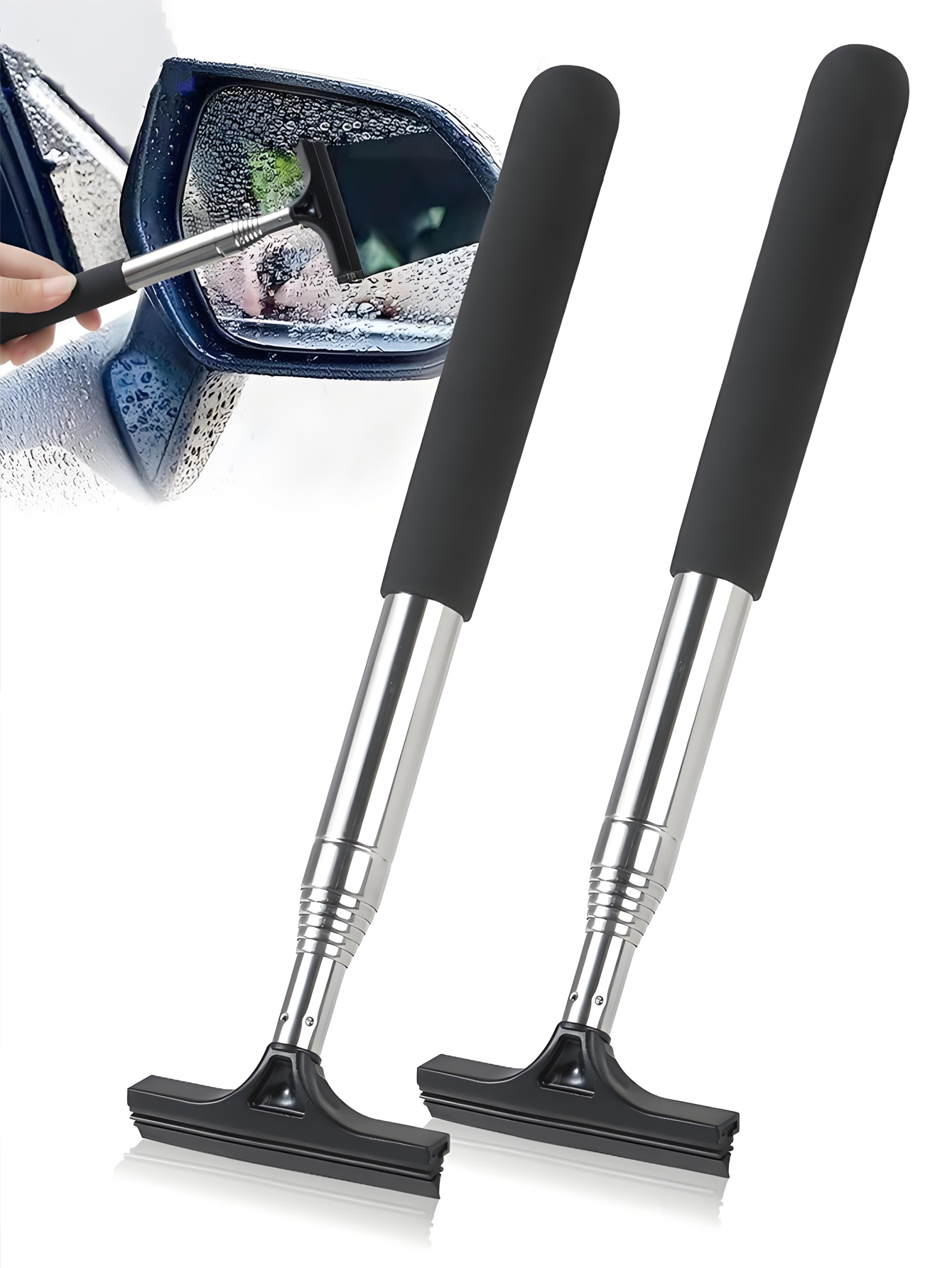 Ausziehbarer, teleskopischer Autofensterreiniger, Scheibenwischer, Waschbürste, Reinigungswerkzeug für Autoglas und Rückspiegel