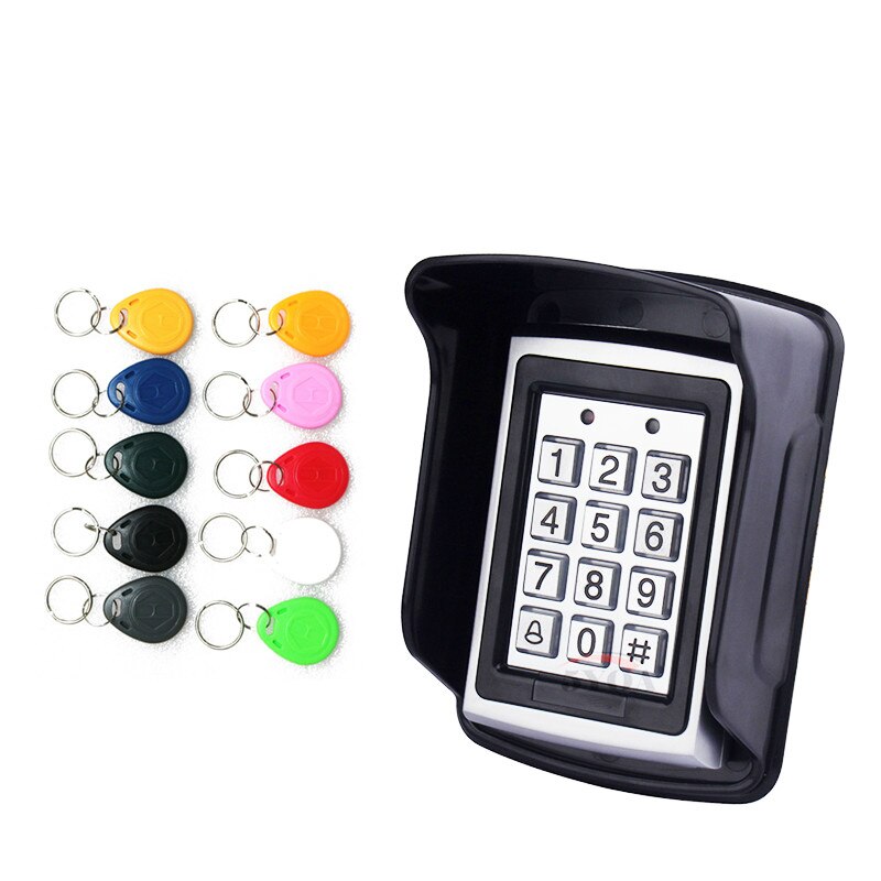 Waterproof Metal Rfid Access Control Keypad With 1000 Users 125KHz Card Reader Keypad Key Fobs Door Access Control System