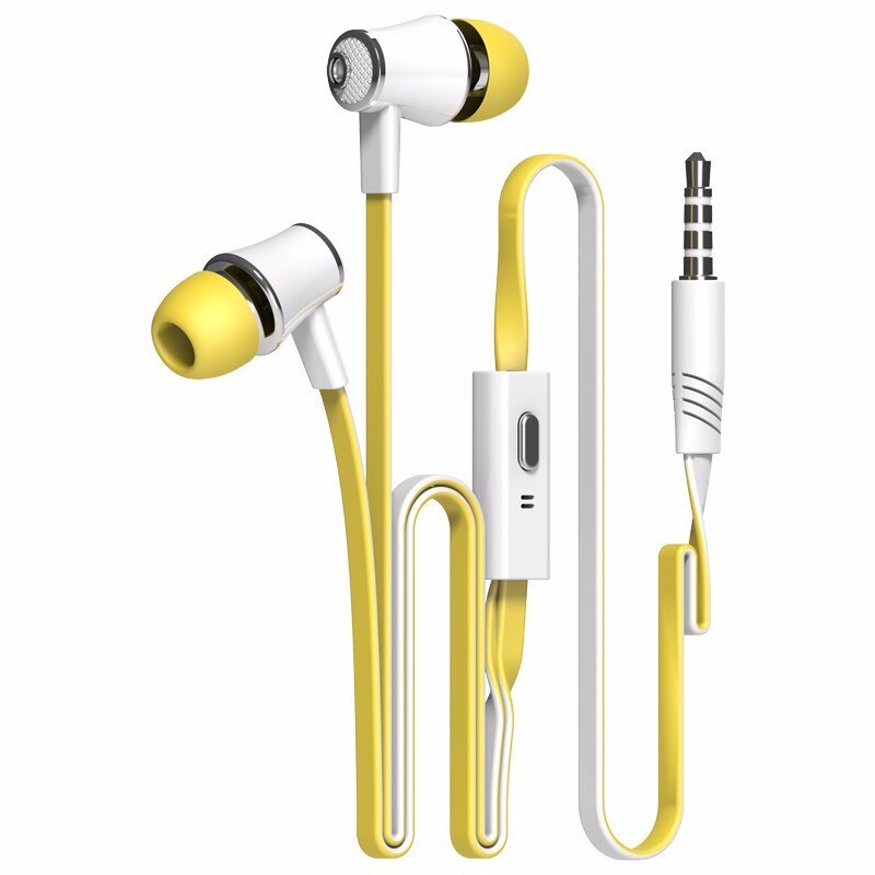 Auriculares intrauriculares con cable Langsdom deportivos a prueba de sudor JM21, auriculares portátiles para juegos, bass stereo, auriculares con micrófono para música MP3: yellow