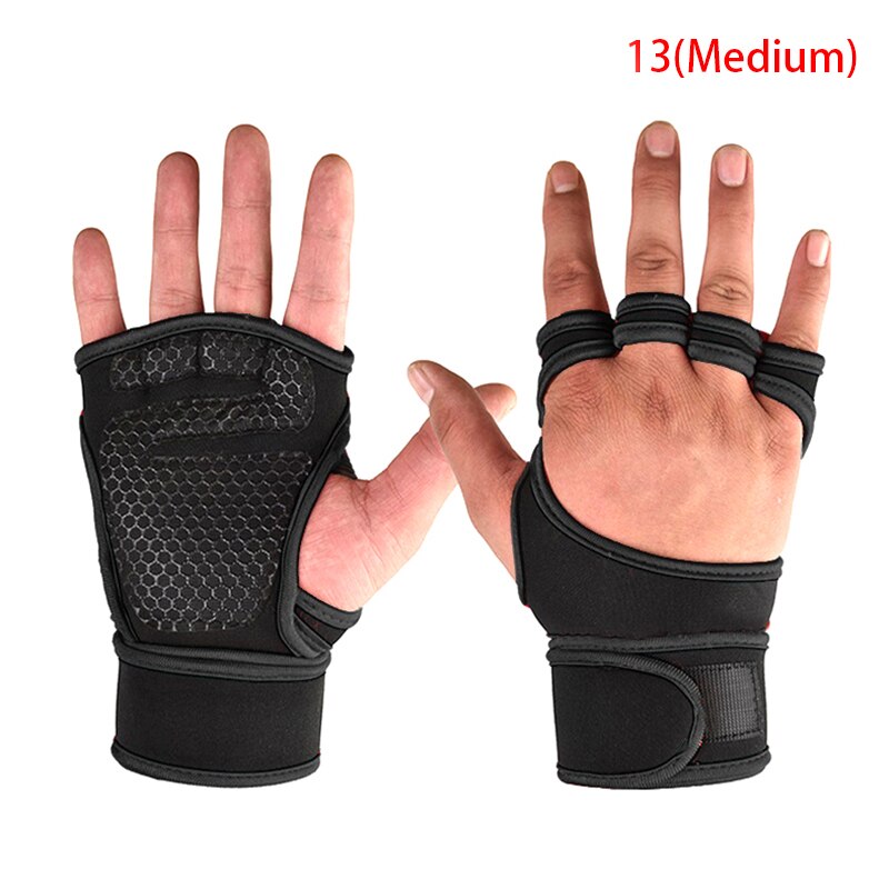 1 paar gewichthefhandschoenen voor dames heren fitness sport bodybuilding gymnastiek handgrepen gym handpalmbeschermer handschoenen: Pgod 0018-n13