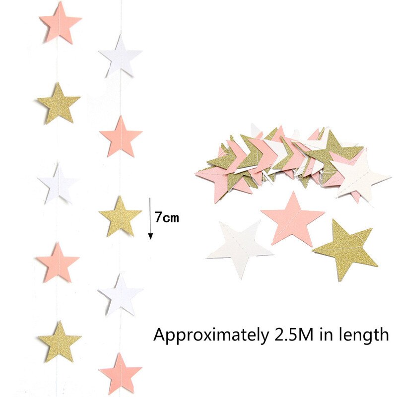 2.5M Lampa błyskowa gwiazdy transparent ciągnąć ozdoby kwiatowe urodziny wesele układ tła niemowlę prysznic artykuły robić dekoracji na imprezę