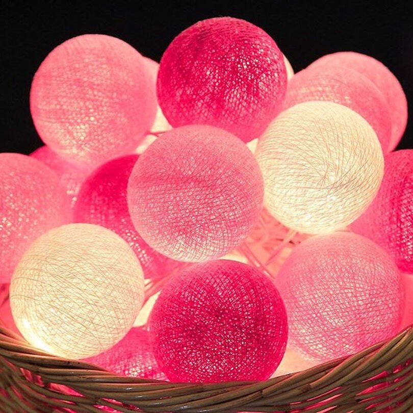 3m 20 lysdioder bomull ball string lys batteri bomull ball lyskjede varm hvit guirlande lumineuse julebelysning: Modus 3 / 1.5m
