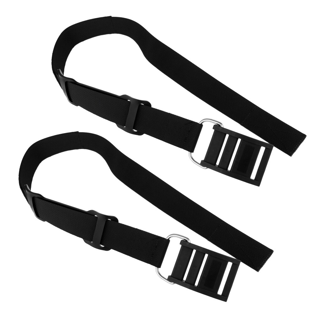 2pcs Heavy Duty Scuba Tech Diving Tank Band/Cam Strap Anti-Slip Pad Black Scuba Weight Belt Webbing Diving Tank Strap
