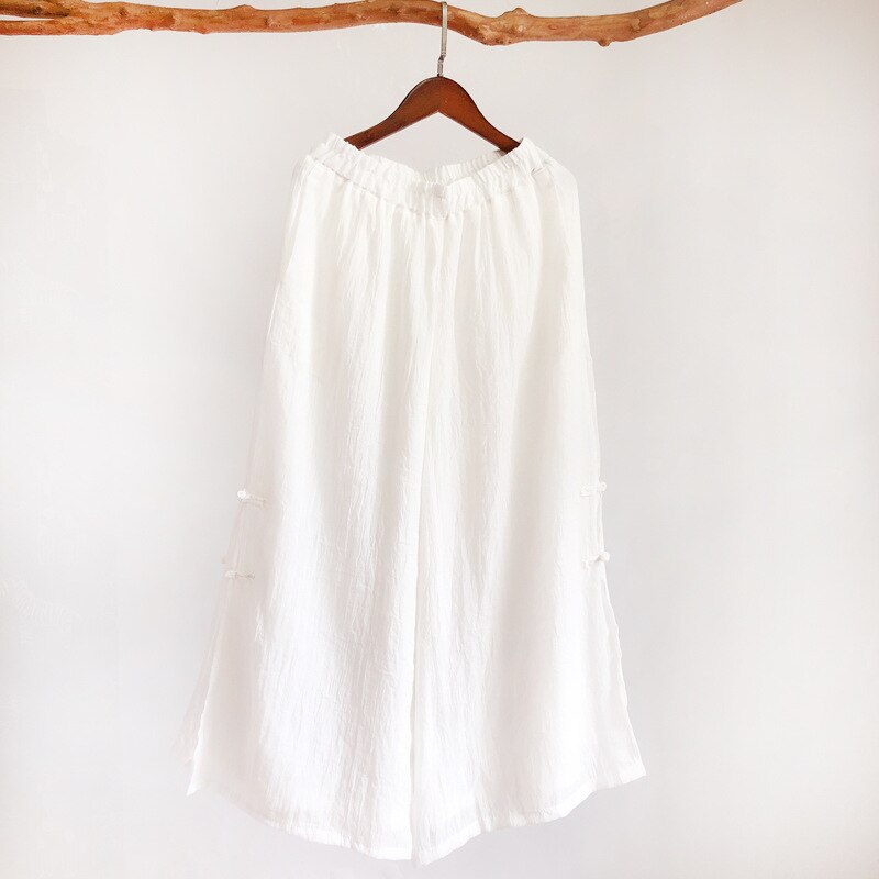 Catazer Tai Chi Uniform Kung Fu Uniform Traditional Chinese Clothing for Women Uniform Tang Suit Costume Show Kung Fu Pants: white