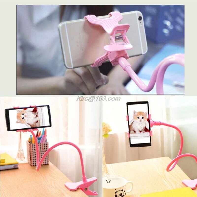 Mobile Lazy Bracket Two Clamp Flexible Phone Stand Holder for Cellphone Support telephone