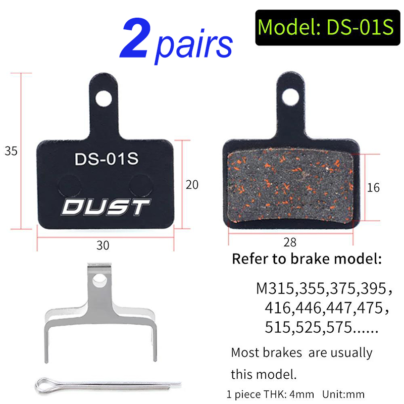 Pastillas de freno de disco hidráulico semimetálico para bicicleta, piezas de bicicleta de montaña MTB para SHIMANO XT XTR M315 SRAM Avid BB5 BB7 E1 E3, 1/2/8 pares