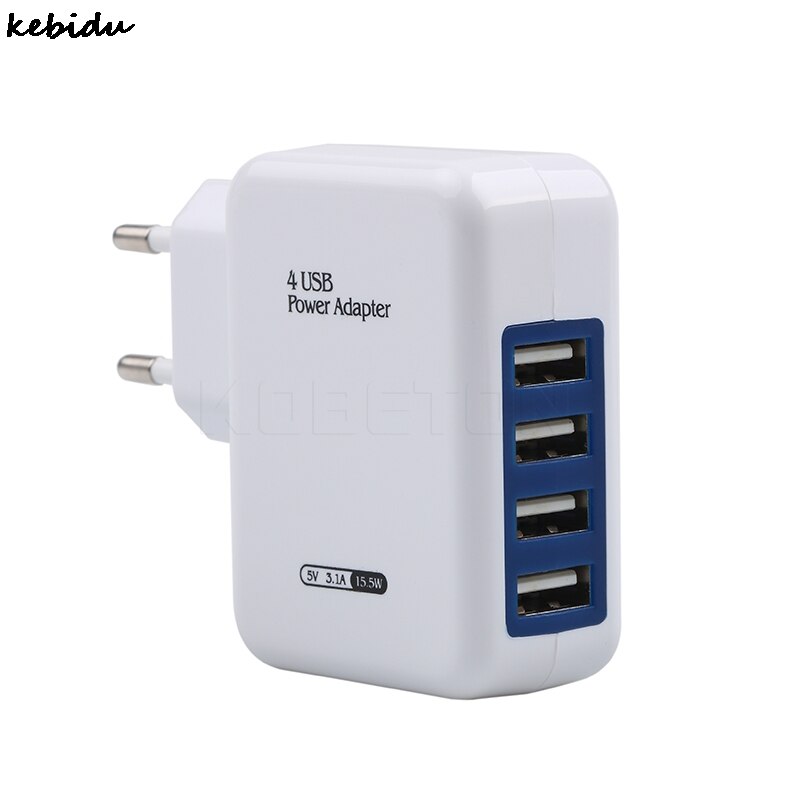 kebidu EU 4 Ports USB HUB Power Adapter HUB EU Plug Travel Wall Charger For iPhone for iPad for Samsung Galaxy for Phone