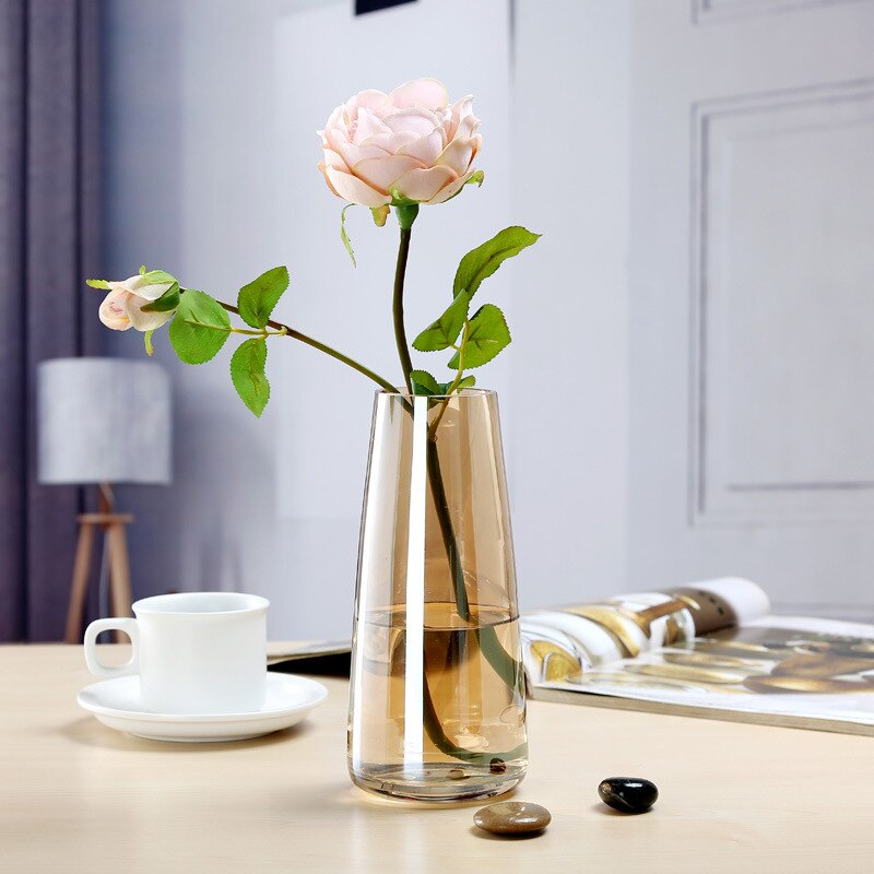 Europa Kristal Vazen Voor Bruiloft Centerpieces Decoratieve Glazen Cilinder Vazen Voor Bloemstukken: Rood
