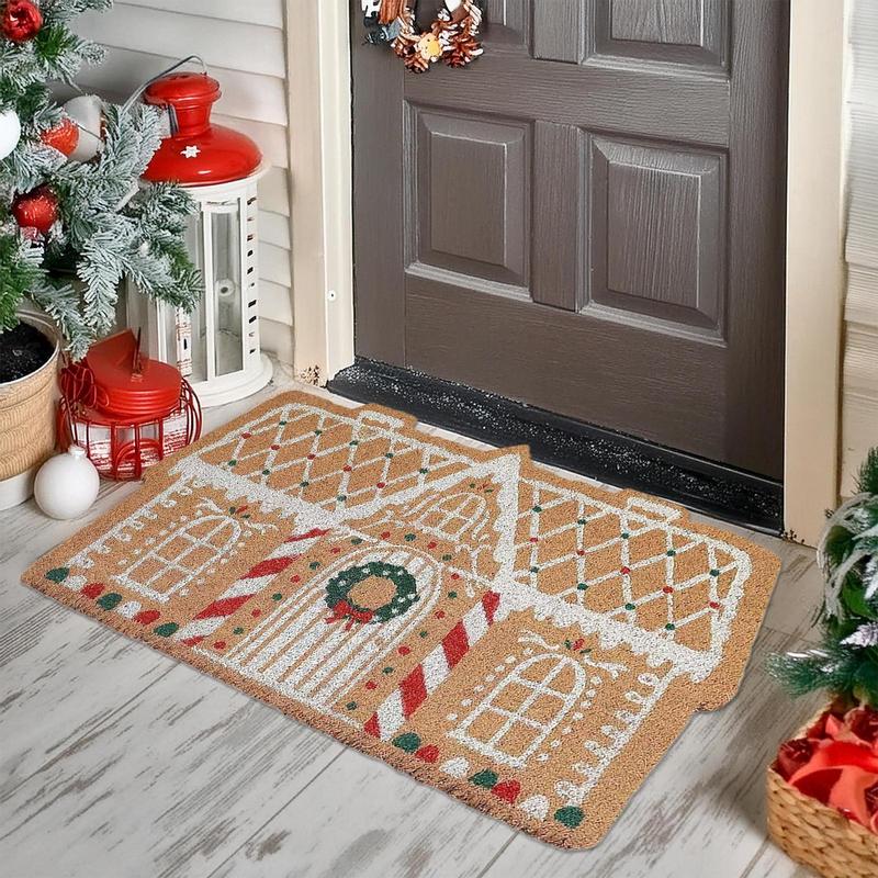 Palace Shaped Rugs Christmas Cartoon Doormat Floor Mat Non-Slip Bath Mats Doormats For Bedroom Front Door Xmas Welcome Carpet