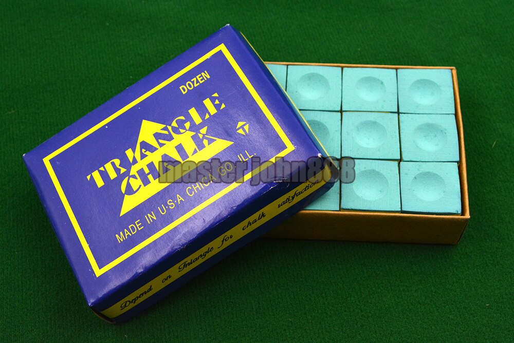 Licht Groen/Blauw/Rood/Grijs Pool Biljart Snooker Doos Van 12Pcs Cubes Krijt: Light Green