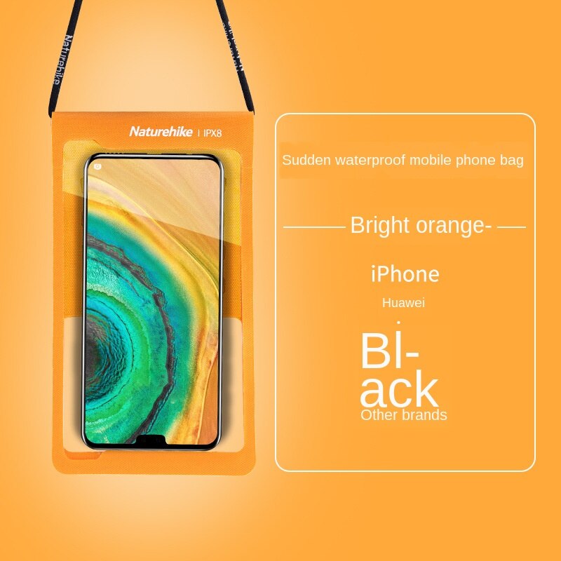Naturehike Wasserdichte praktisch Tasche TPU Schwimmen Wasserdichte Telefon einstellen Touchscreen Versiegelt Tauchen praktisch Hülse NH20SM003: Orange