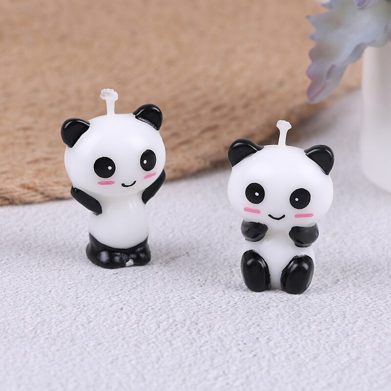 1Pc Leuke Panda Verjaardagstaart Candlescartoon Animal Art Kaars Cake Toppers Baby Shower Verjaardagsfeestje Decoratie Handgemaakte Vorm"