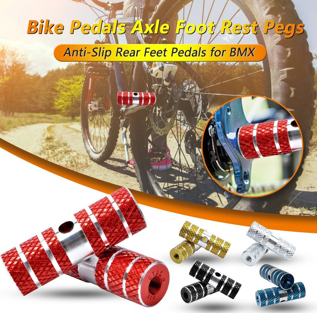2 uds bicicleta eje de pedales pie resto clavijas Anti-deslizamiento trasero pies pedales BMX bicicleta ciclismo accesorios de bicicleta de Pedal Para Bicicletas #40