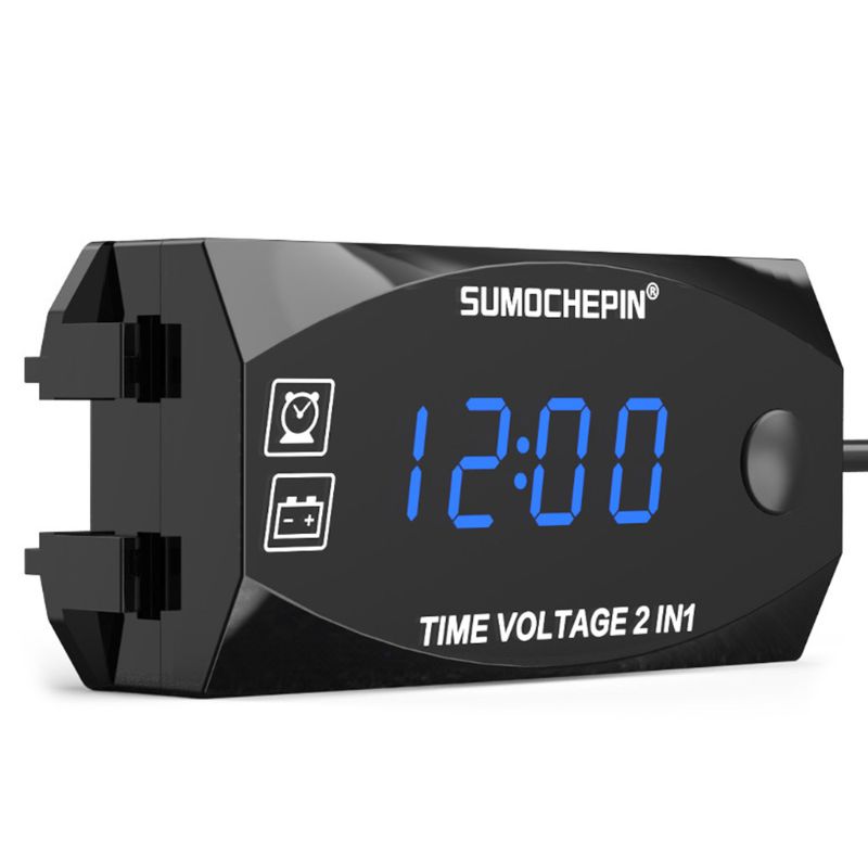 Voltímetro Digital LED de 12V CC, voltímetro de Panel de voltaje para coche de motocicleta electromóvil Q1QE