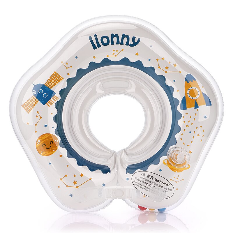 Opblaasbare Zwemmen Float Baby Accessoires Hals Float Ring Buis Veiligheid Zuigeling Drijvende Cirkel Voor Baden Water Voor 0-8Month: blue no pump