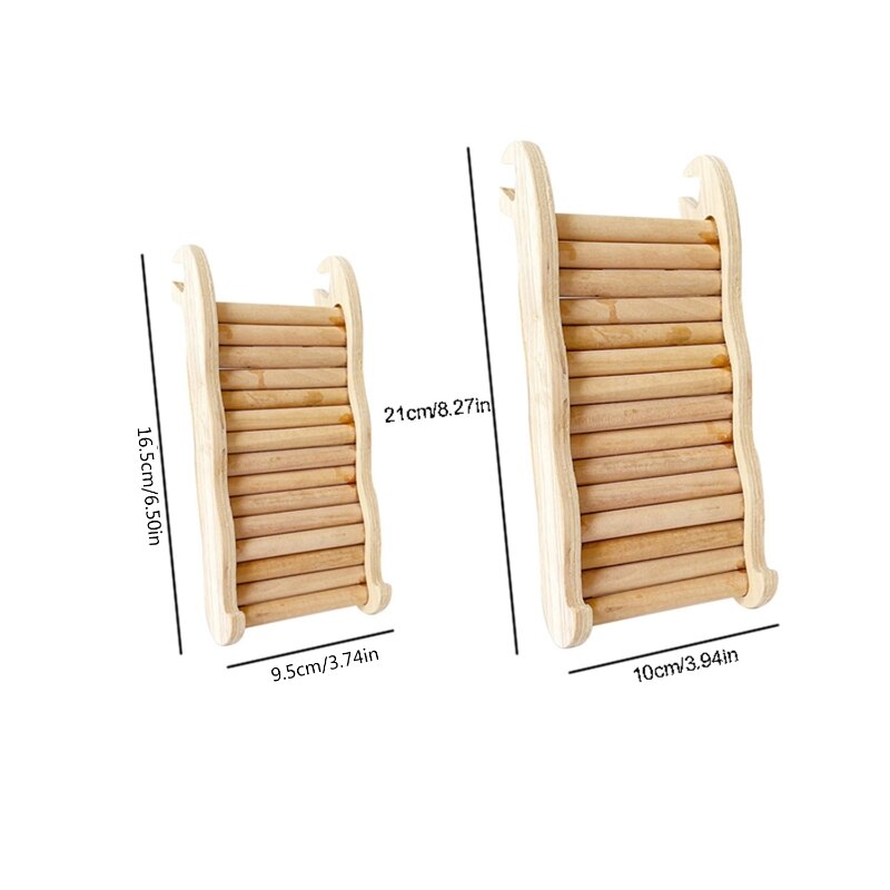 Q0KF Hamster Climbing Ladder with Groove Wooden Ramp Bridge for guinea pigs Hedgehog Mouse Sugar Glider Squirrel Chipmunk