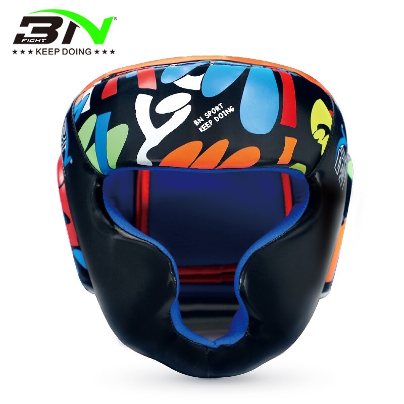 BN nuevos niños Graffiti serie casco boxeo guantes de Kick Boxing niños cabeza guardia Taekwondo niños niñas equipo de entrenamiento