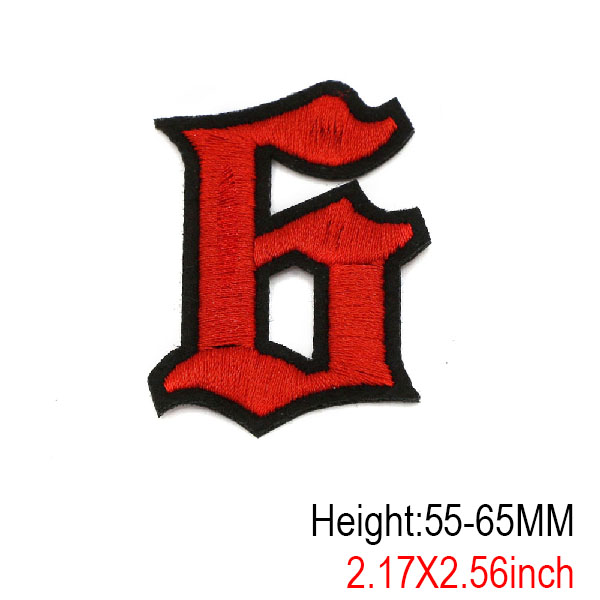 1Pc Red Number Patches Gothic Style Alphabet Embroidery Patches Iron On Patches for Clothes DIY Name Garment Accessories: Beige