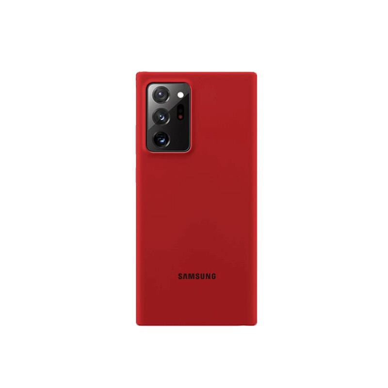 Note 20 Case Originele Samsung Galaxy Note20 Ultra Zijdezachte Siliconen Cover Soft-Touch Back Beschermende Samsung Note20 Case: For Note20 Ultra / Red