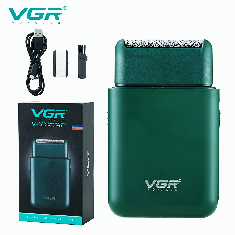 VGR Rasoir électrique Tondeuse À Barbe Professionnelle Rasoir Mini Rasoir Portatif Rasage à mouvement alternatif 2 Lame Recharge USB pour hommes V-390: Orange