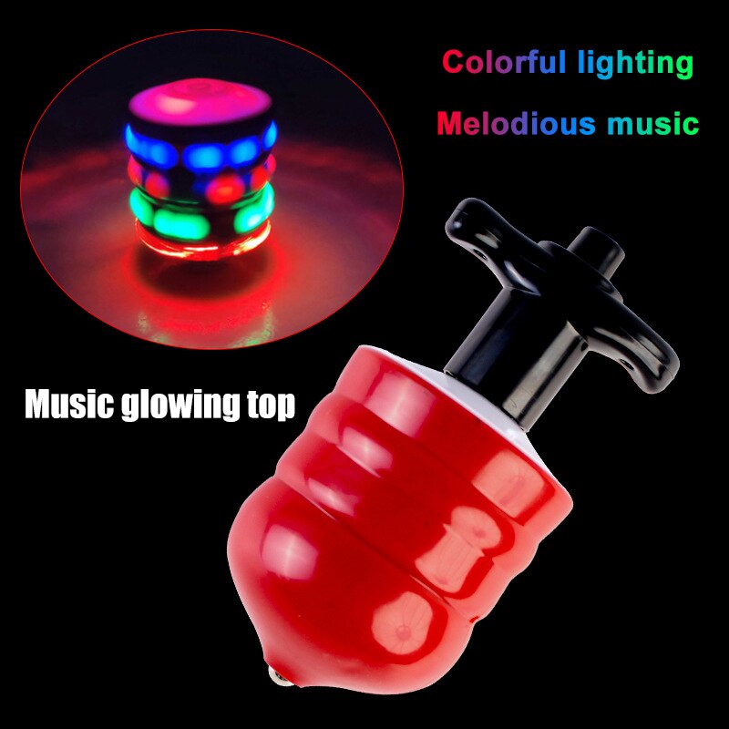 Newly LED Toys Light Up Rotary Desktop Football Gyro Color Music Spinning Top Glowing Toy CLA88: Default Title