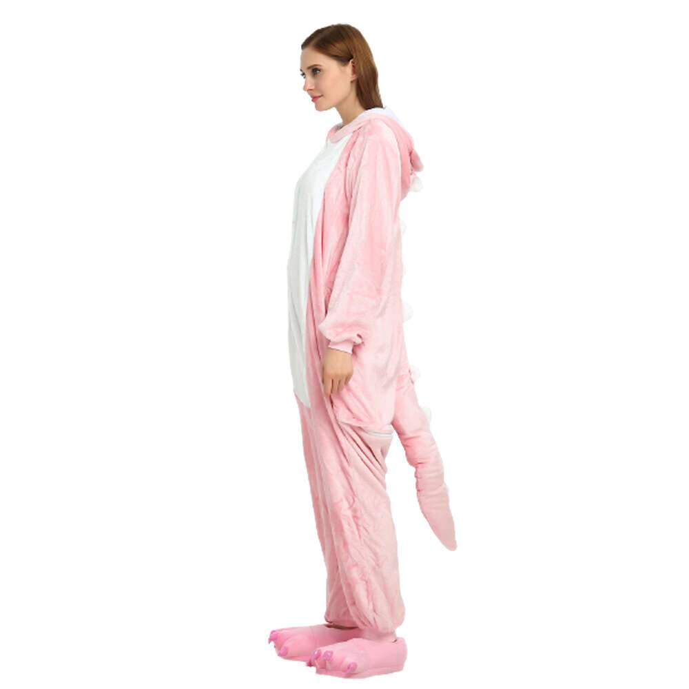 Pijama de dinosaurio rosa para niños, mono con capucha, bonito Animal, Kigurumi, ropa de dormir