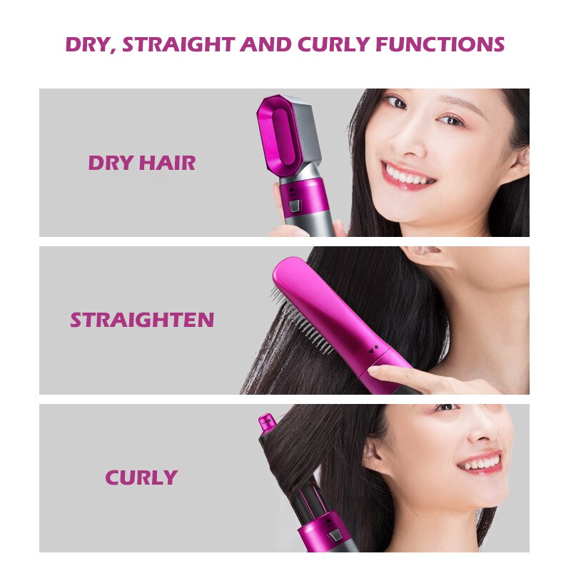 5 In 1 Air Styler Electric Hair Dryer Hair Curler Hair Styler Straightener Brush Comb Straighteners Curling Automatic Curling Ir