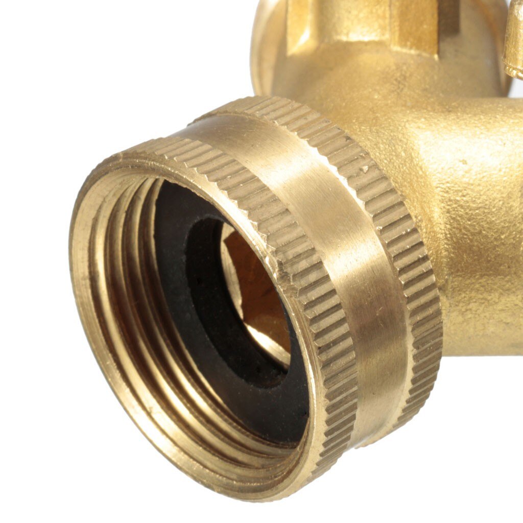 Garten Wasserhahn Adapter Alle-kupfer 3/4 "fest Durcheinander Zwei Weg Garten Tippen Stecker Adapter Schlauch Splitter Doppel Düse