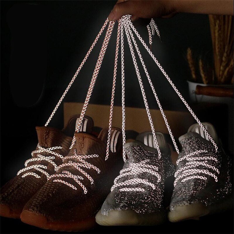 1 Paar 120Cm Reflecterende Schoenveters Lichtgevende Schoenveters Schoenen Vrouw Man Casual Sport Veters Ronde Veters Accessoires