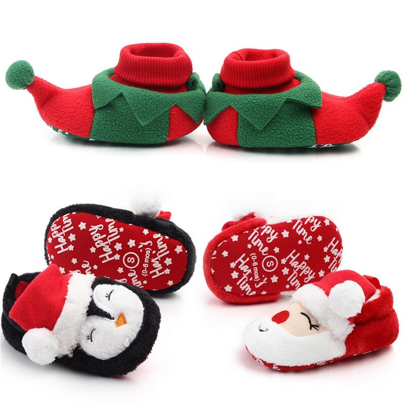 Unisex baby santa casual sko hjemmesko kostume første jul 0-18 måneder