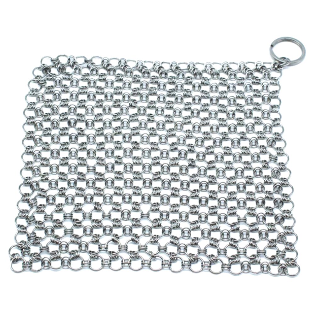 UEJ – filet en maille d'acier inoxydable, brosse de grattoir pour poêles de cuisine: 8x6inch