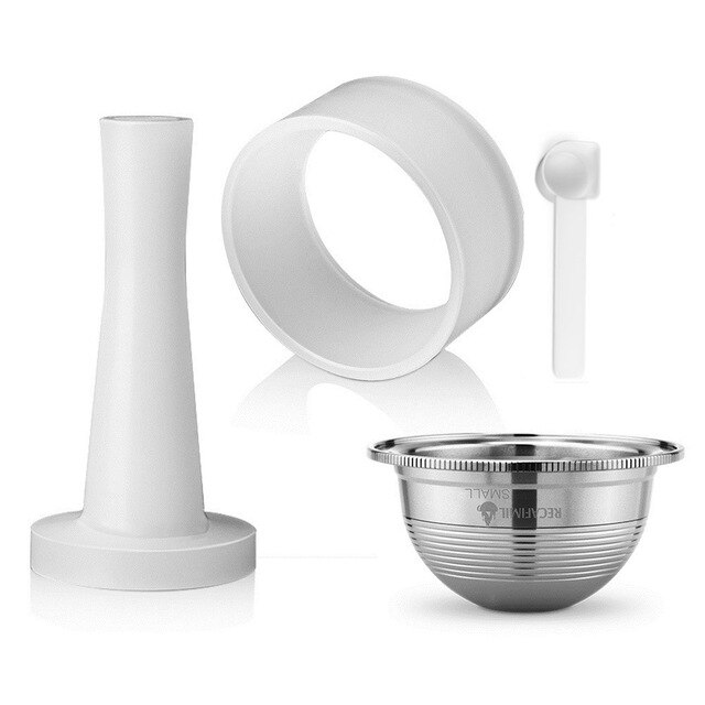 Refillable Coffee Pods Capsules For Nespresso Vertuo Dosing Ring Stainless steel: Set 4