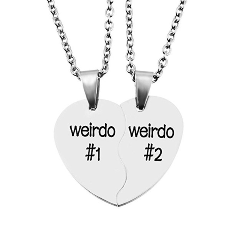 Vriendschapsgeschenken, Werirdo 1 & Weirdo 2 twee split met geboortesteen bedels hart hanger kettingen, BFF voor beste vriend