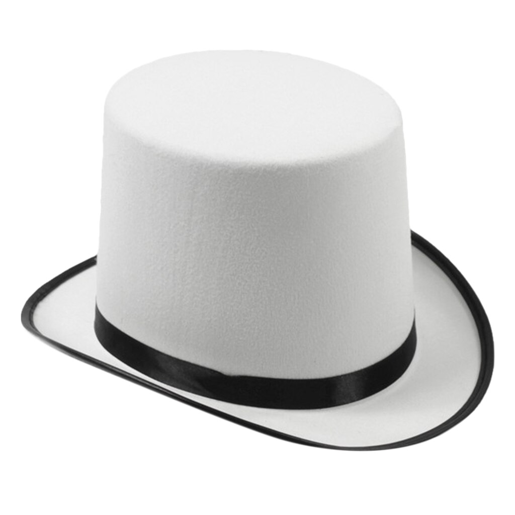 White Magician Top Hat Party Caps Men Womens Fancy Dress Costume Accessory