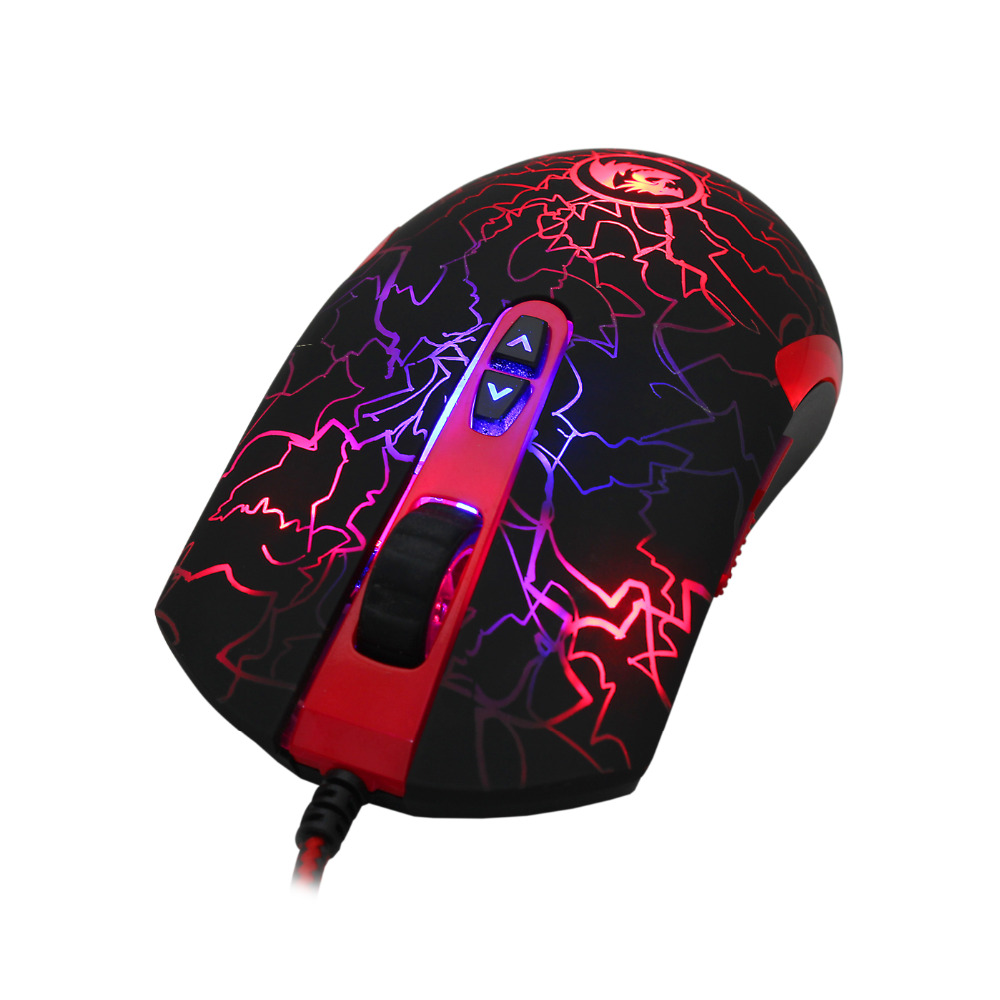 Redragon M701 Lavawolf 6400DPI Optical Gaming Mouse 7 Programmable Buttons LED Gaming Mouse